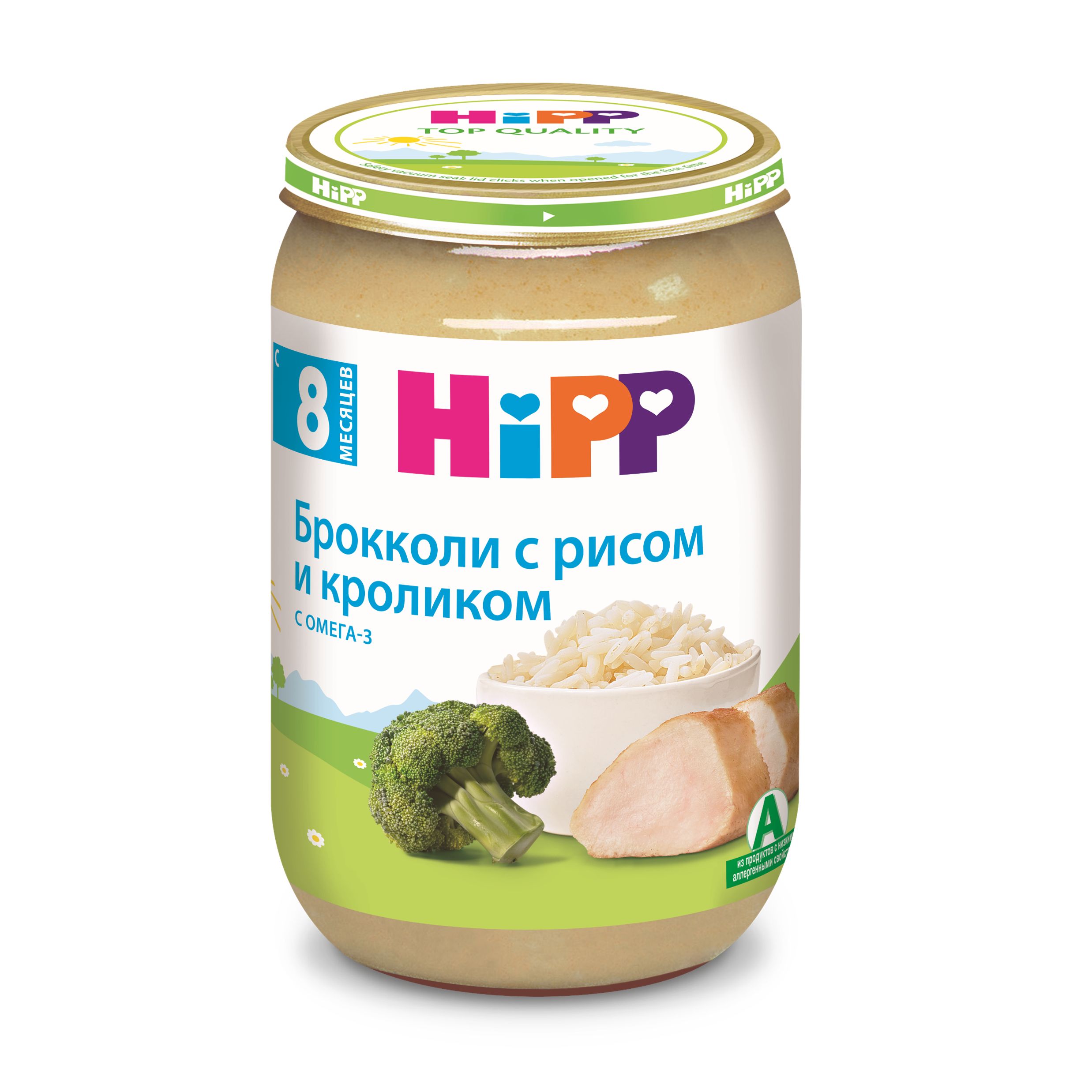 Пюре Hipp с 8 месяцев, брокколи с рисом и кроликом, 190 г - купить с  доставкой по выгодным ценам в интернет-магазине OZON (141735013)