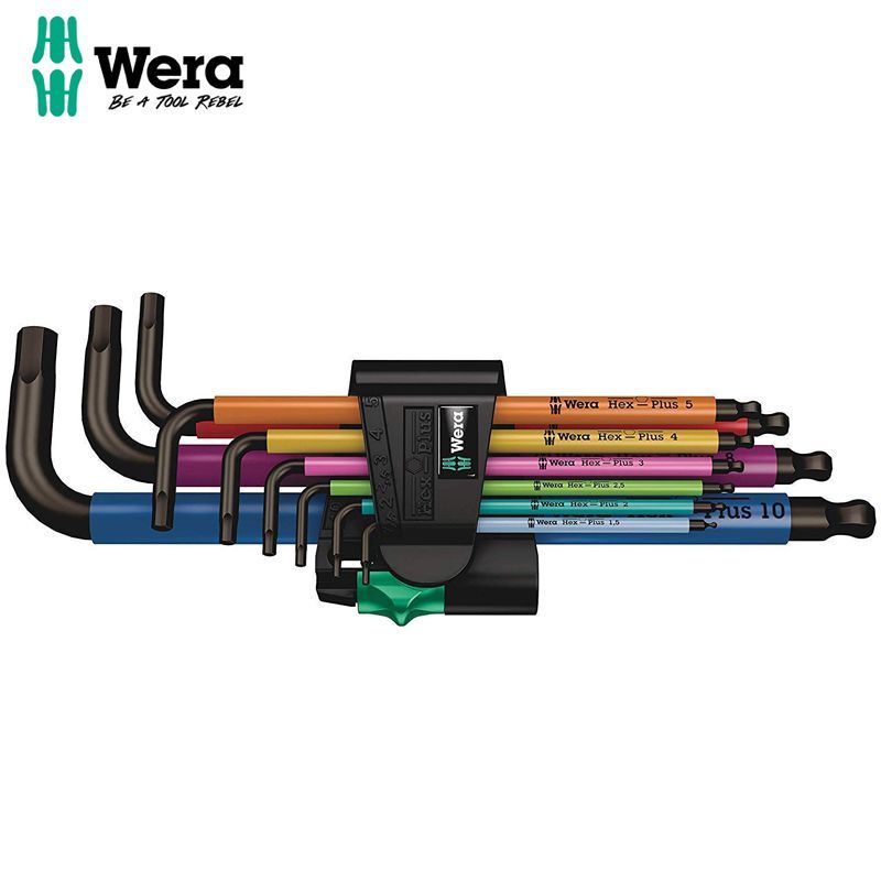WERA05073593001950SPKL/9SMNSBНаборшестигранныхключейсдлиннойрукояткой,9предметов,разноцветныйнаборГ-образныхключей