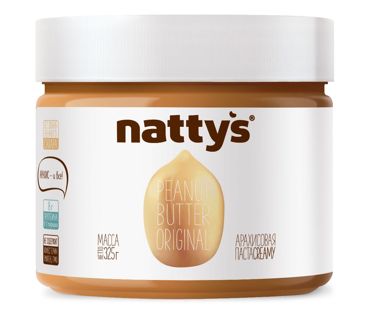 Арахисовая паста Nattys ORIGINAL без добавок, 325 г