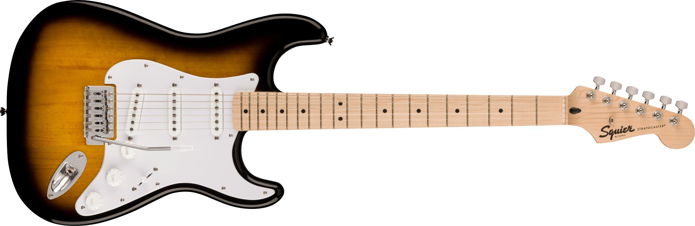 Squier by Fender Электрогитара Sonic Stratocaster, 2-Color Sunburst 6-струнная, корпус Тополь 4/4