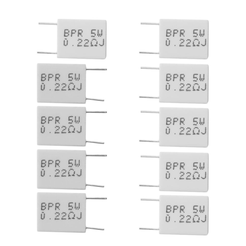 10 шт, неиндуктивный цементный резистор мощностью 5 Вт BPR56 0.22R