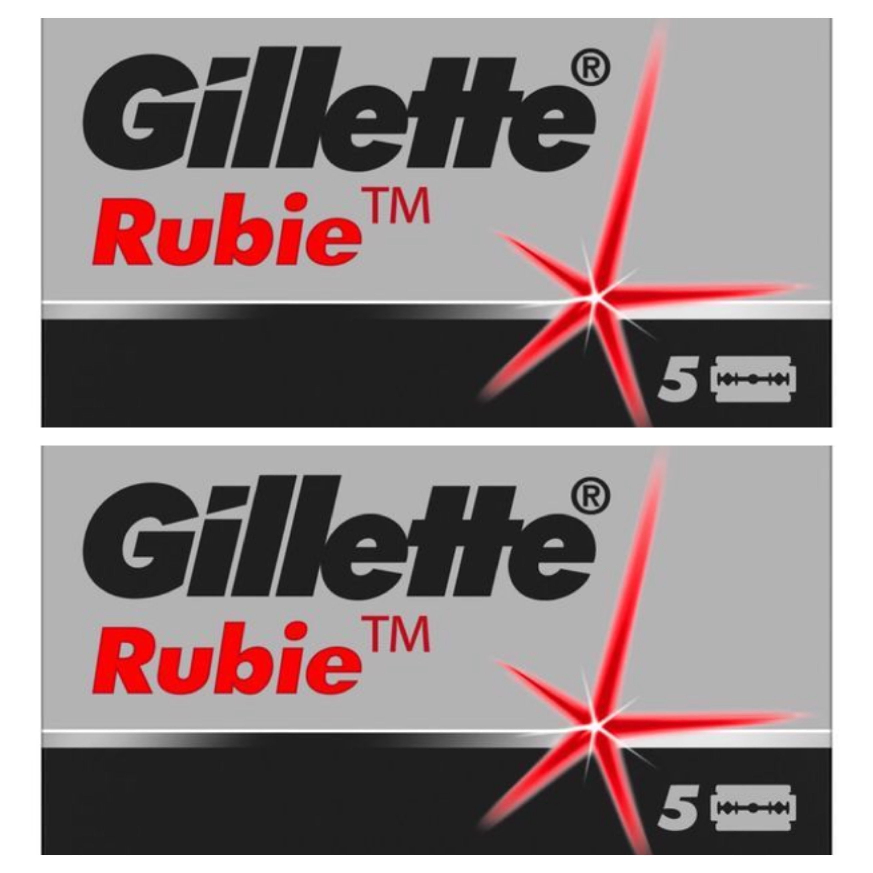 GILLETTE Двусторонние Лезвия Для Мужской Бритвы Gillette Rubie Platinum Plus, 2х5 шт