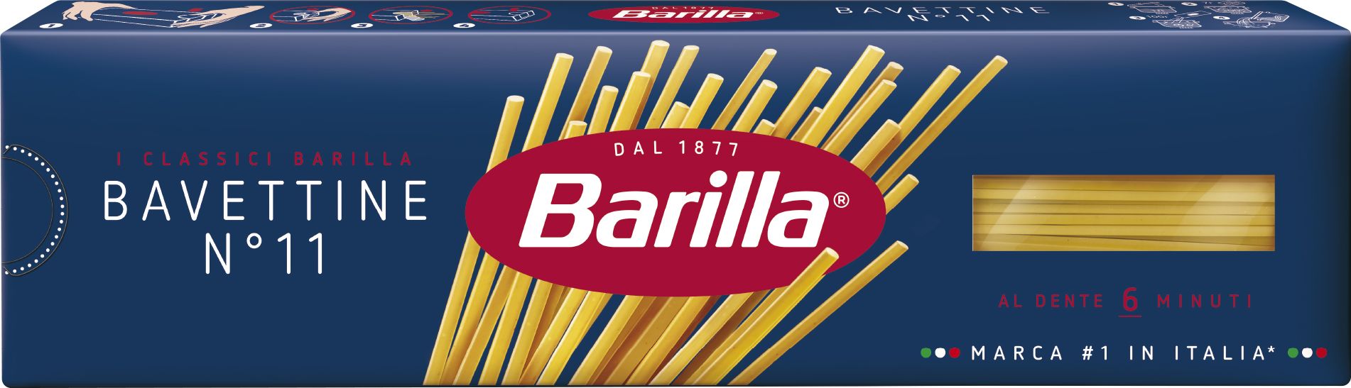 Макаронные изделия Barilla спагетти Bavettine n.11 из твёрдых сортов пшеницы, 450 г