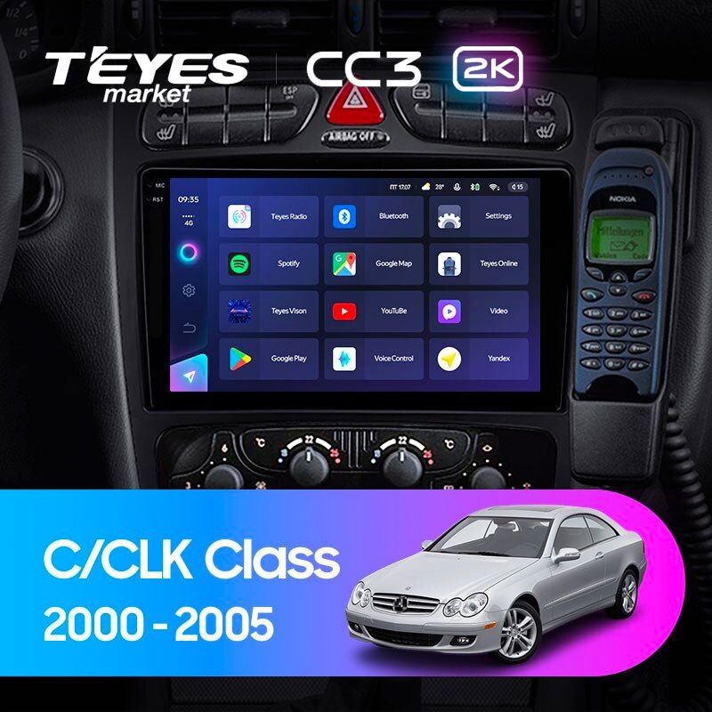 Магнитоладляавто,TEYESМагнитолаCC32K6Gb9.5"дляMercedesBenzC/CLKClassS203W203W209A2092000-2005128Gb