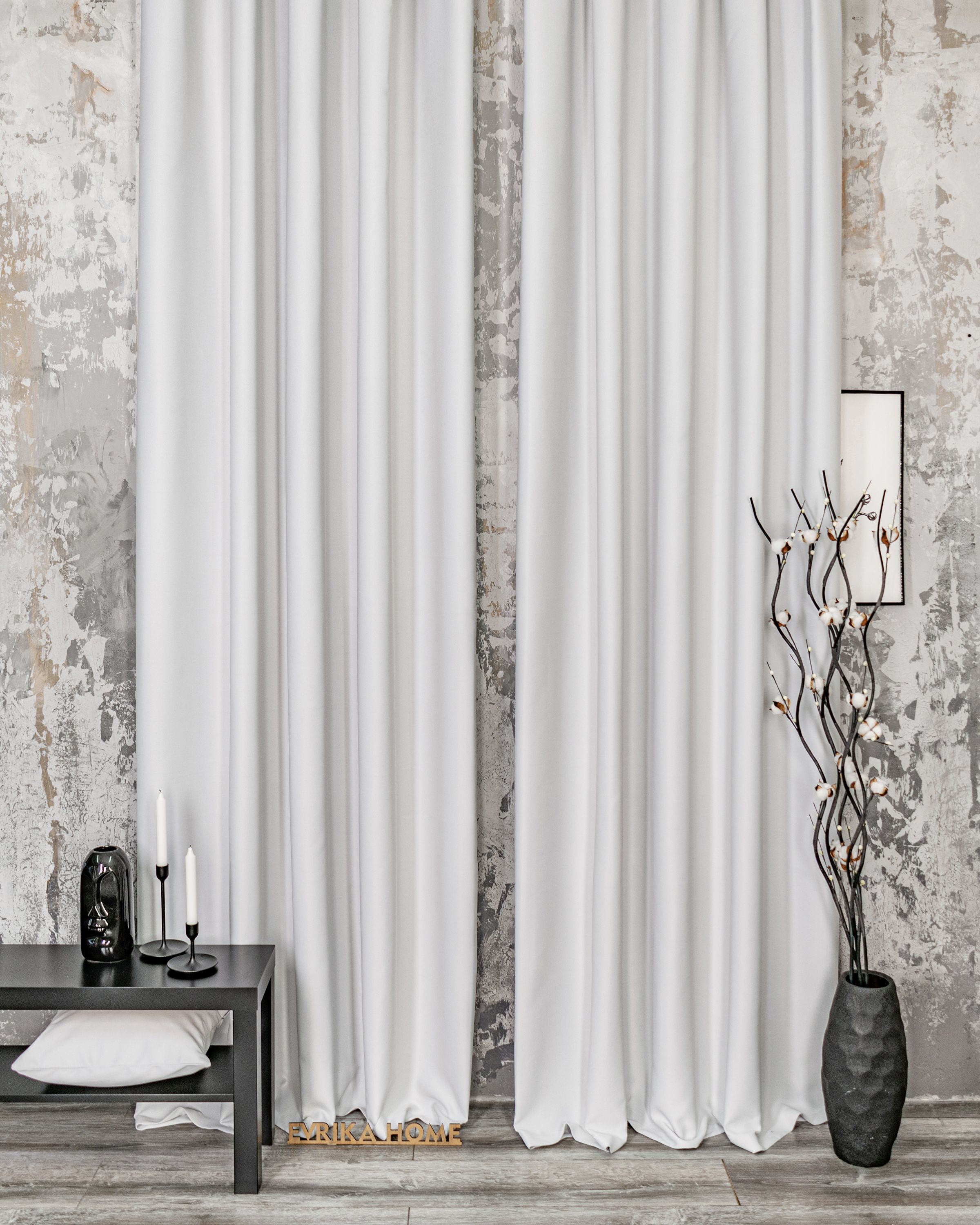 Комплект штор на шторной ленте 600 х 255 см на окна / портьеры на кухню / в спальню / в гостиную / в зал / для комнаты / цвет Серебристый / ширина готовой шторы 300 высота 255 / Амадео Платиновый