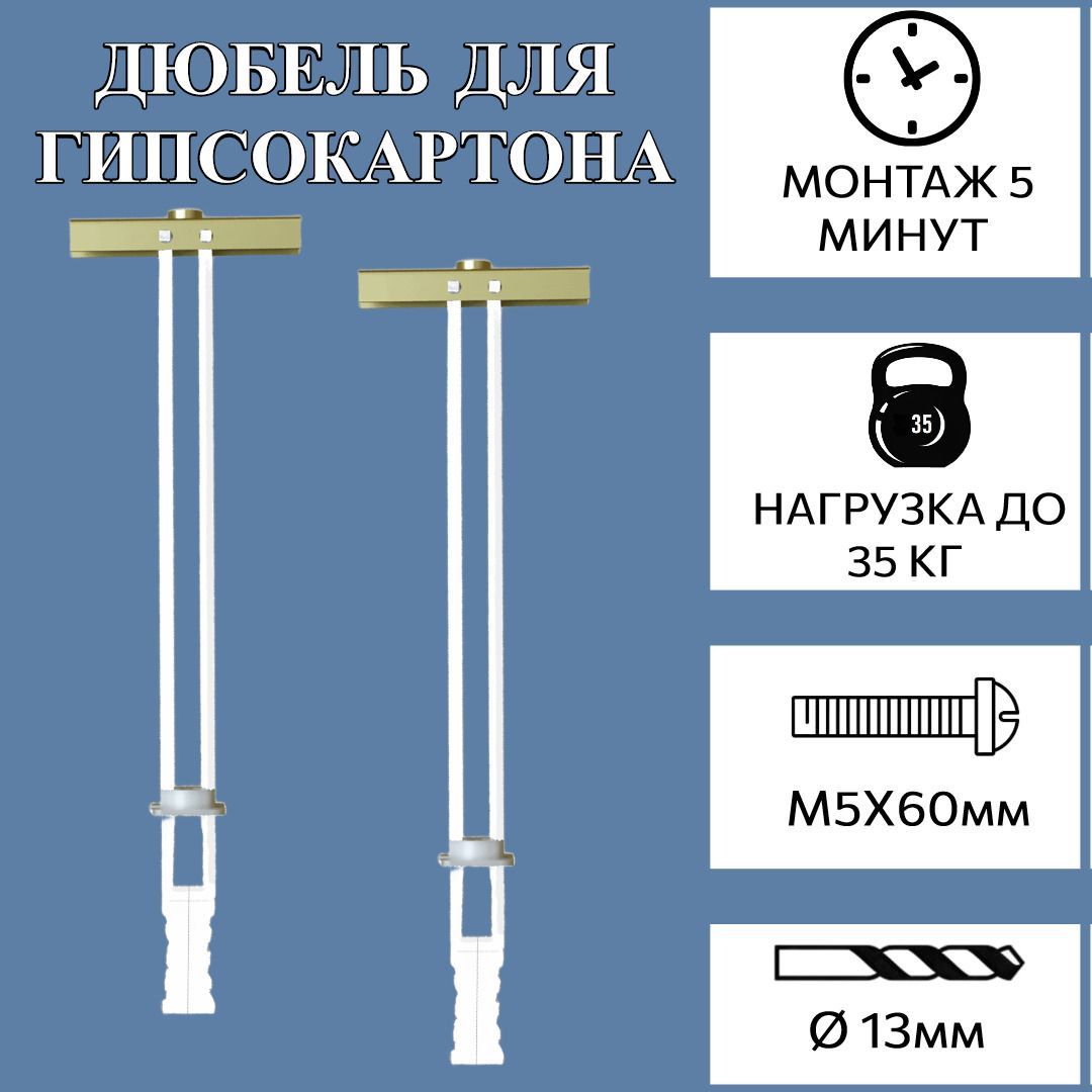 Дюбельраспорный,металлический,креплениедлягипсокартона(аналогХартмут),набор-4штуки.