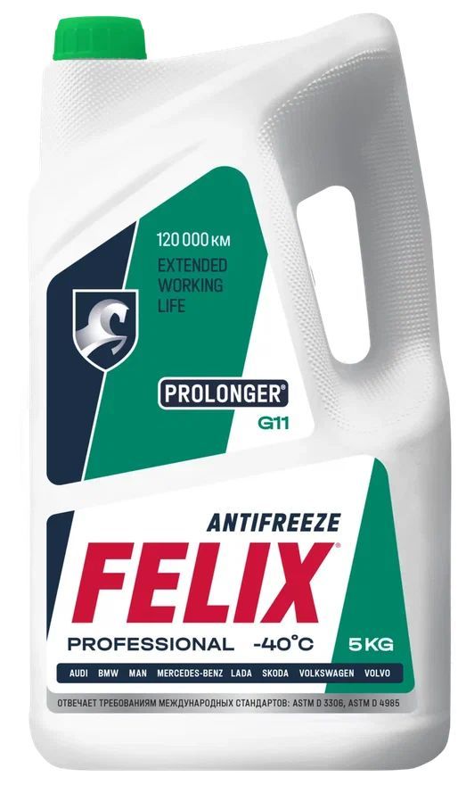 Антифриз FELIX PROLONGER G-11 (-40) зелёный 5 кг