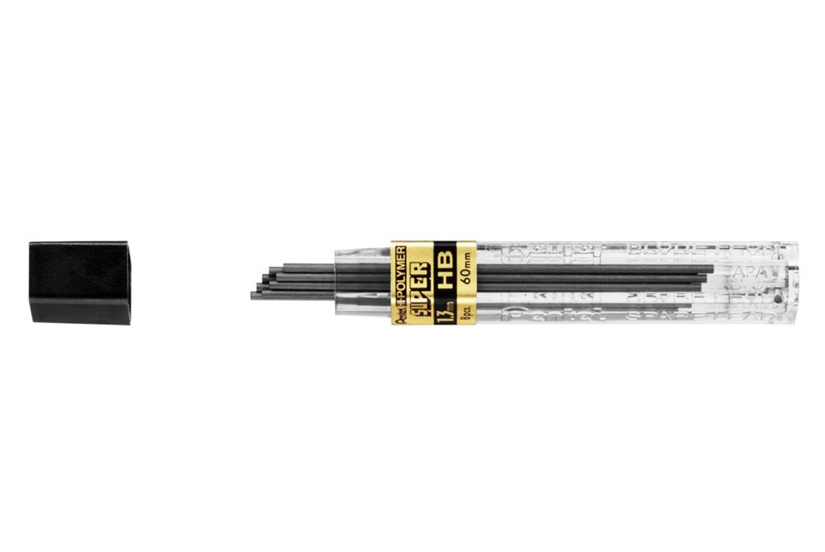 Грифель,стержень Hi-Polymer для автоматических карандашей "Pentel" AM13, 1.3 мм, 8 грифелей HB CH13-HBX