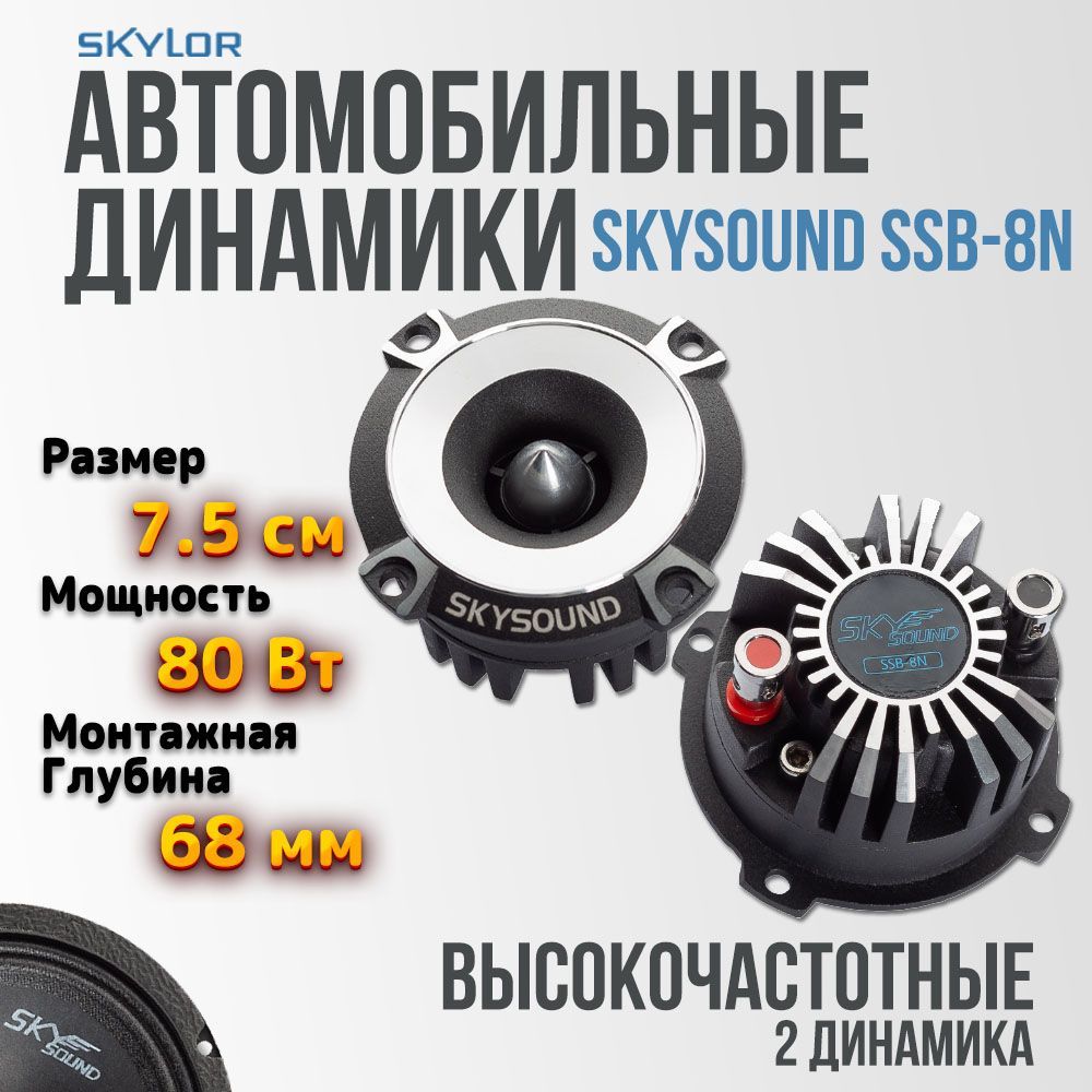 SkylorКолонкидляавтомобиляАвтомобильныерупораSKYSOUNDBERKUTSSB-8N(2шт),2.6см(1дюйм.)