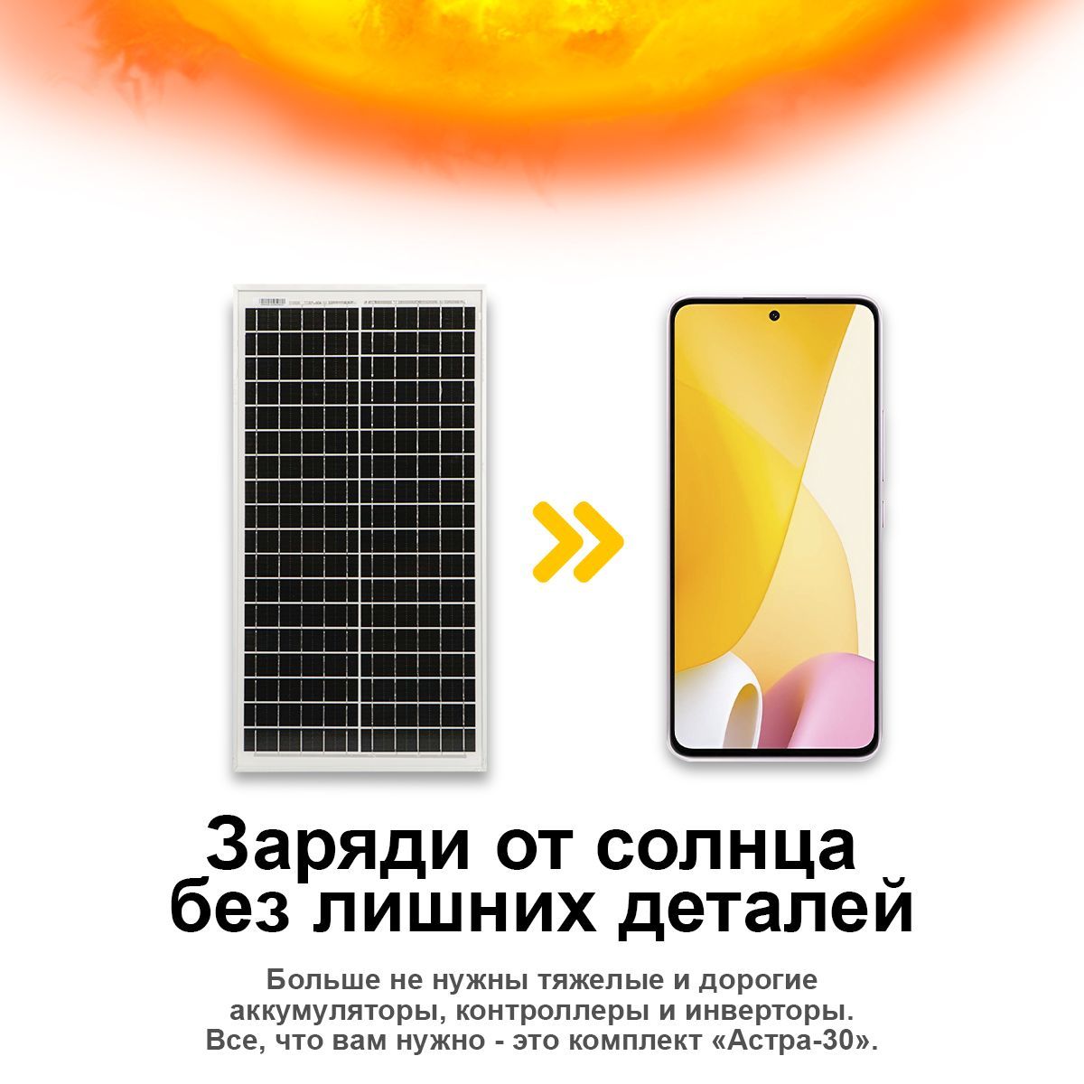 СолнечноезарядноеустройствоАстра30Вт2Type-C