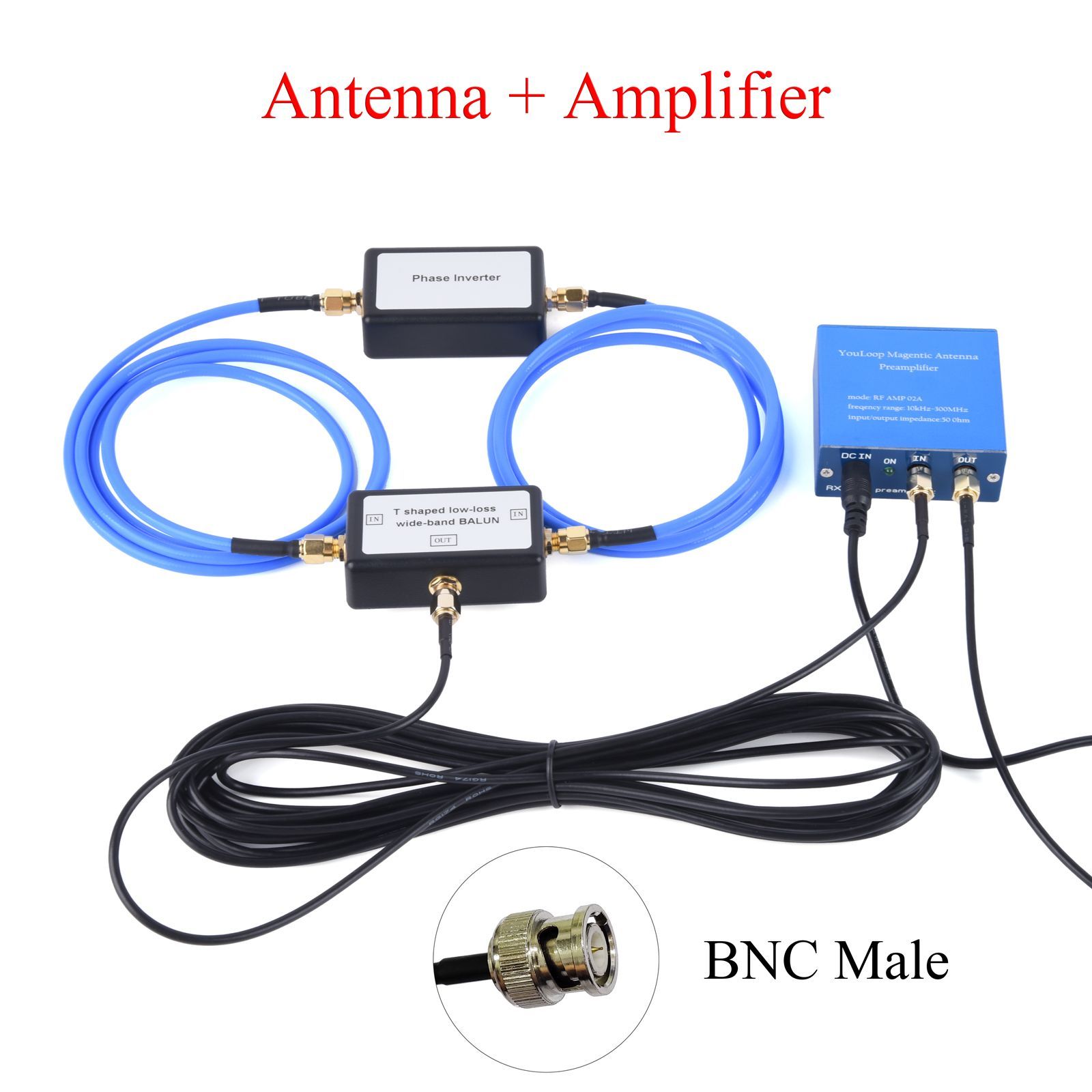 YouLoopмагнитныйантенныйусилительпортативный250мВтпассивнаяпетлеваяантеннаSMA/BNC/3.5ммширокополосныйаудиоснизкимипотерямидляHFиVHF