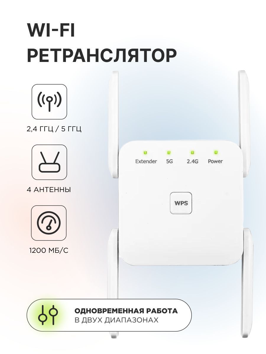 ArcanaTech Усилитель Wi-Fi-сигнала LV-AC24, белый