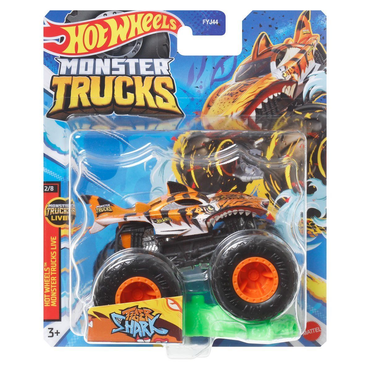 Машинка Mattel Hot Wheels Монстр трак 1:64 FYJ44 2023 TIGER SHARK - купить  с доставкой по выгодным ценам в интернет-магазине OZON (1171099782)