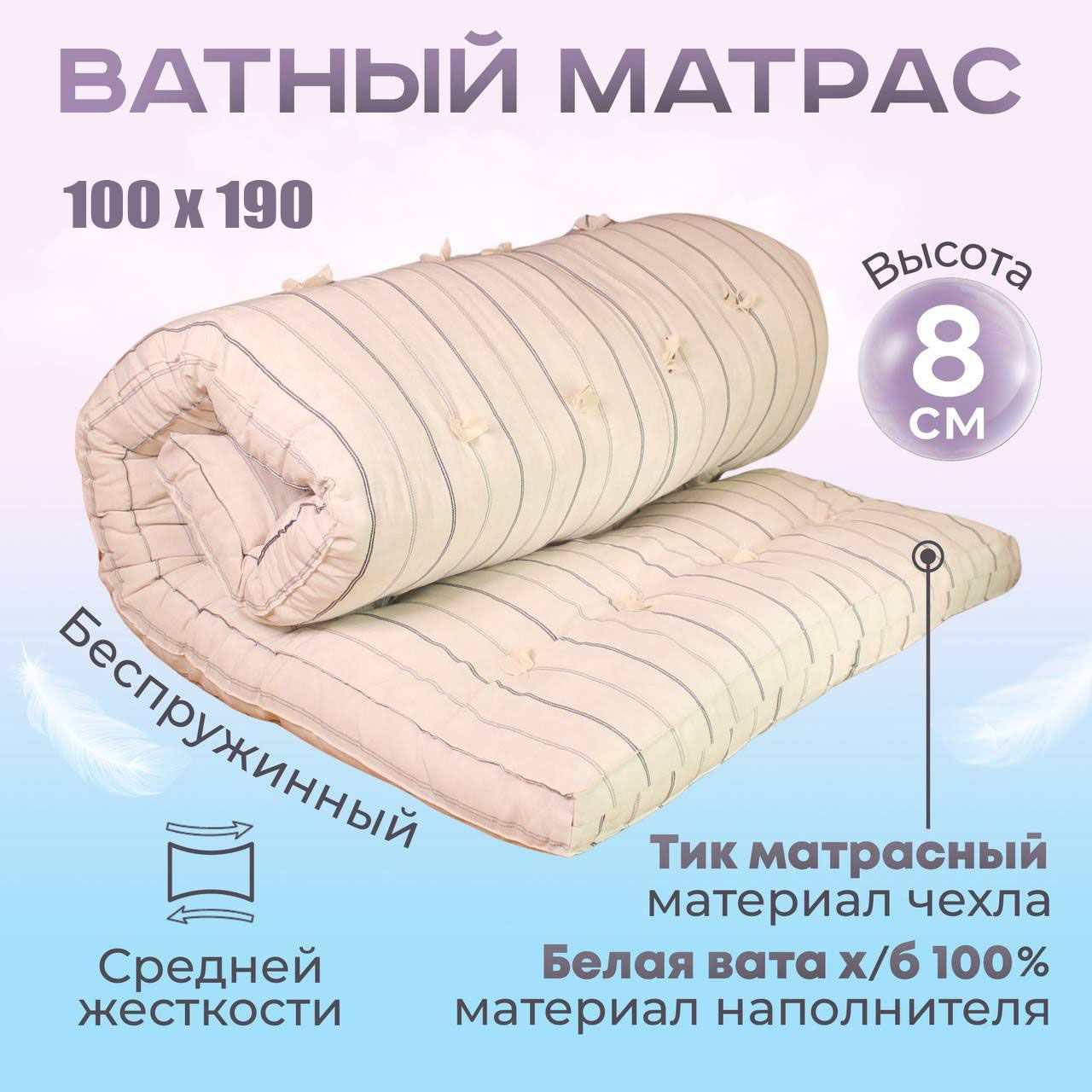 Матрас ватный 140х200. Матрас 130*190 вата тик. Матрас ватный 160*190 тик. Матрас вата Прима тик