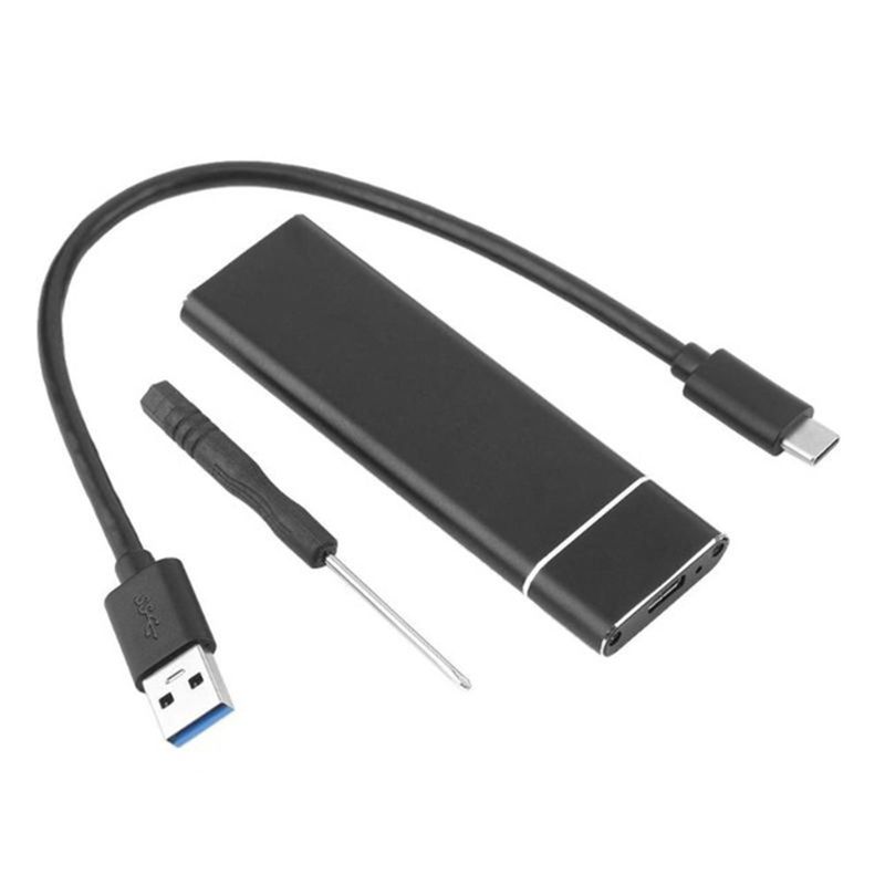 USB 3.1 Type C-M.Коробка для жестких дисков 2 NGFF, черная, ок.