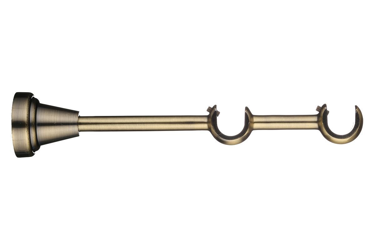 Карниз настенный двухрядный металлический с кольцами и крючками
