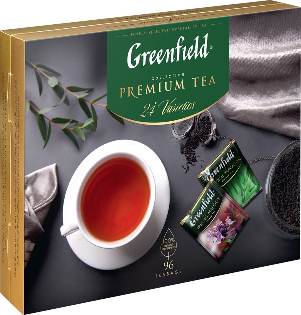 Greenfield collection. Чай Greenfield Premium Tea ассорти 120 пакетиков. Чайная коллекция Гринфилд.