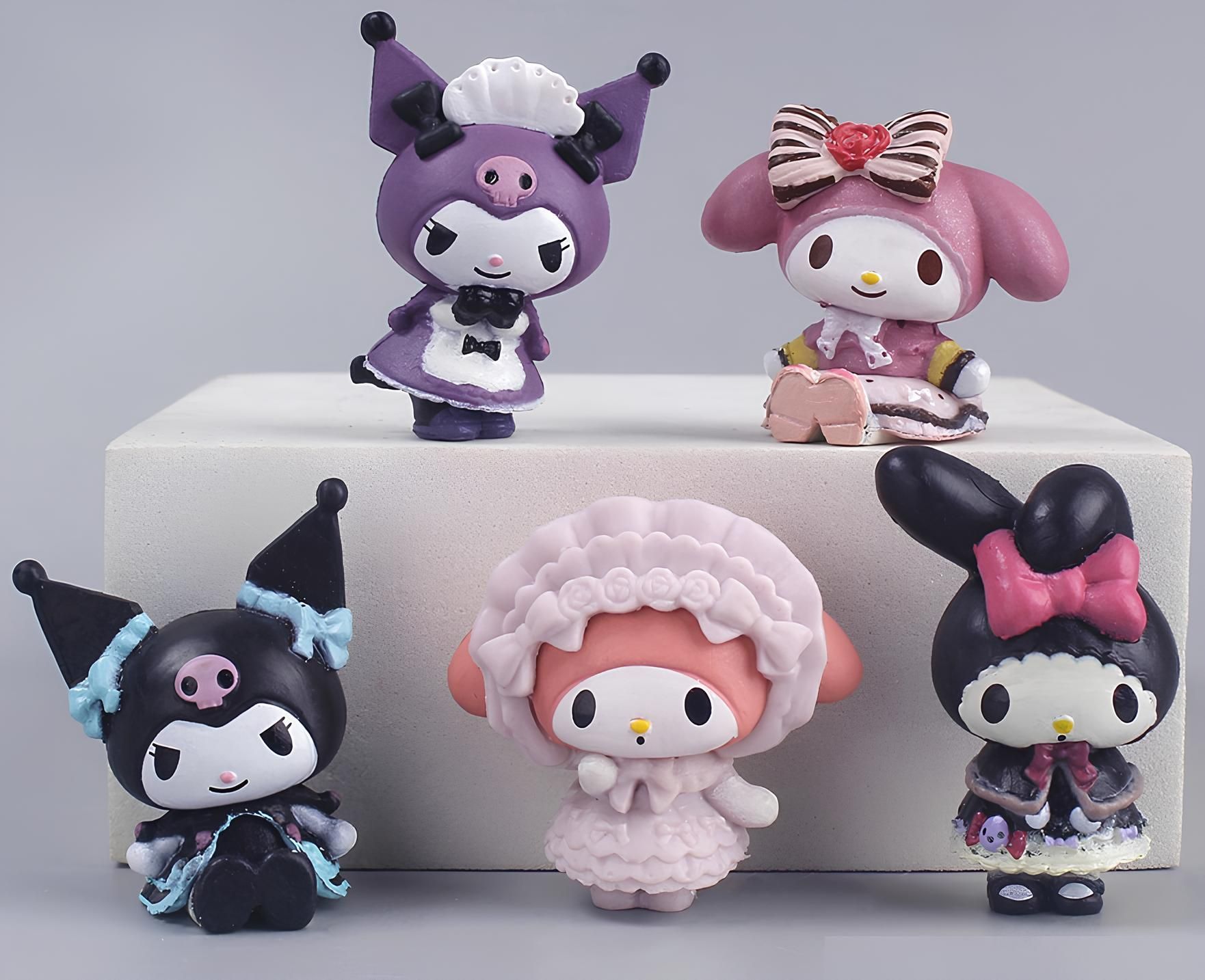 Набор фигурок Хеллоу Китти, Куроми Санрио, Синнаморолл, Пурин / Kuromi  Sanrio, Pompompurin, Cinnamoroll 5шт (4-5см, пакет) - купить с доставкой по  выгодным ценам в интернет-магазине OZON (1257422075)