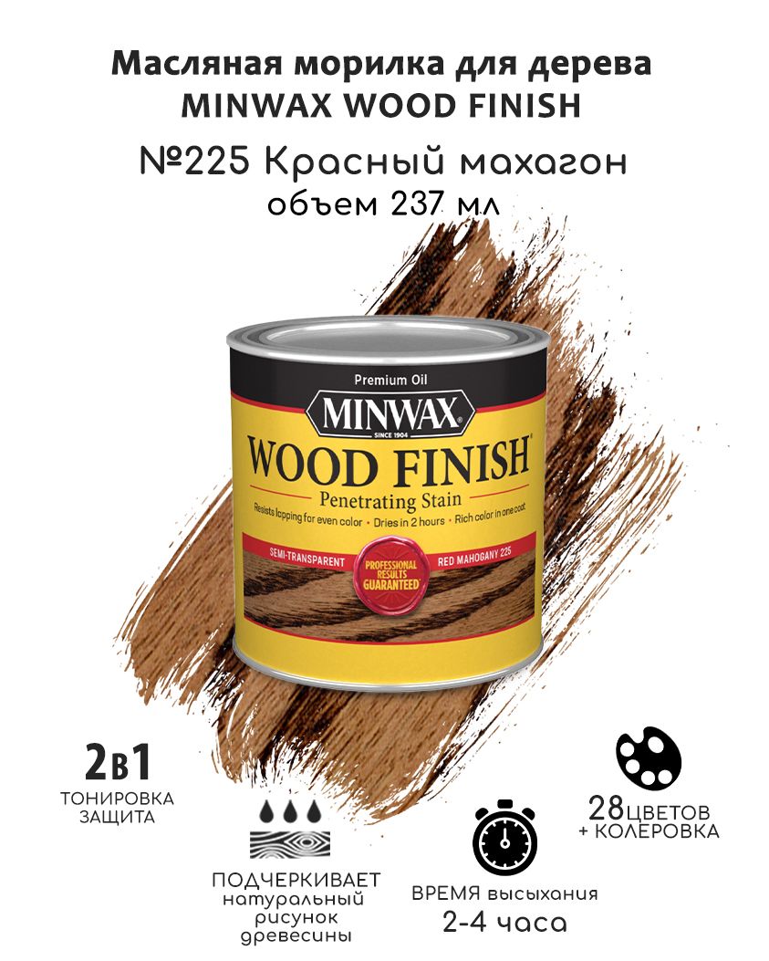 Морилка Minwax WF 225 22250. Морилка Minwax WF 225 71007.