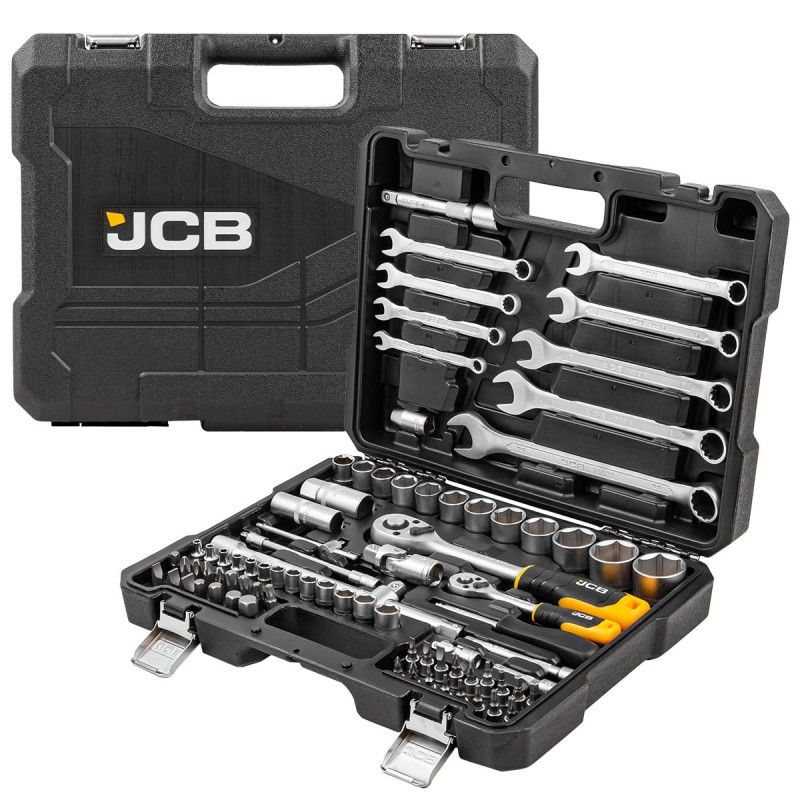 НаборинструментовJCB82предмета1/4",1/2"(6гр.)