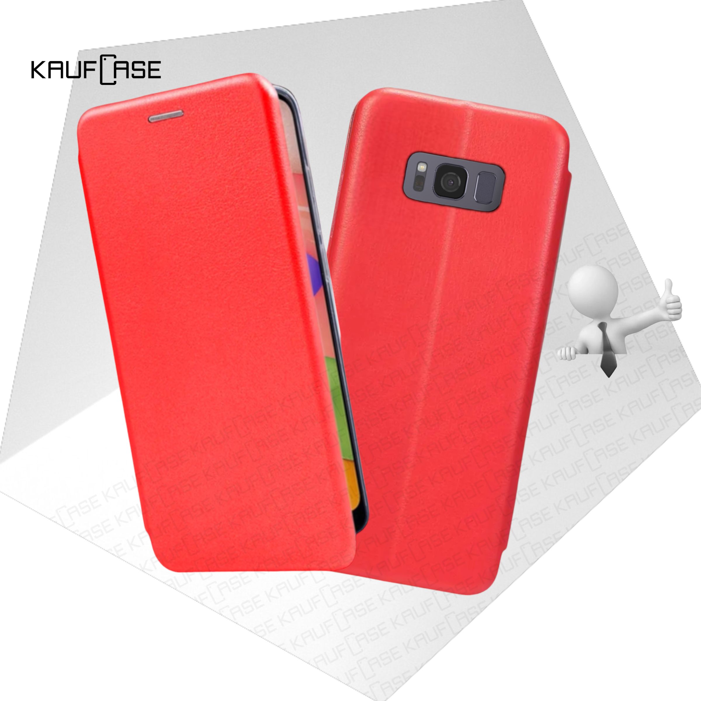Чехол книжка KaufCase для телефона Samsung S8+ (S955) (6.2"), красный. Трансфомер