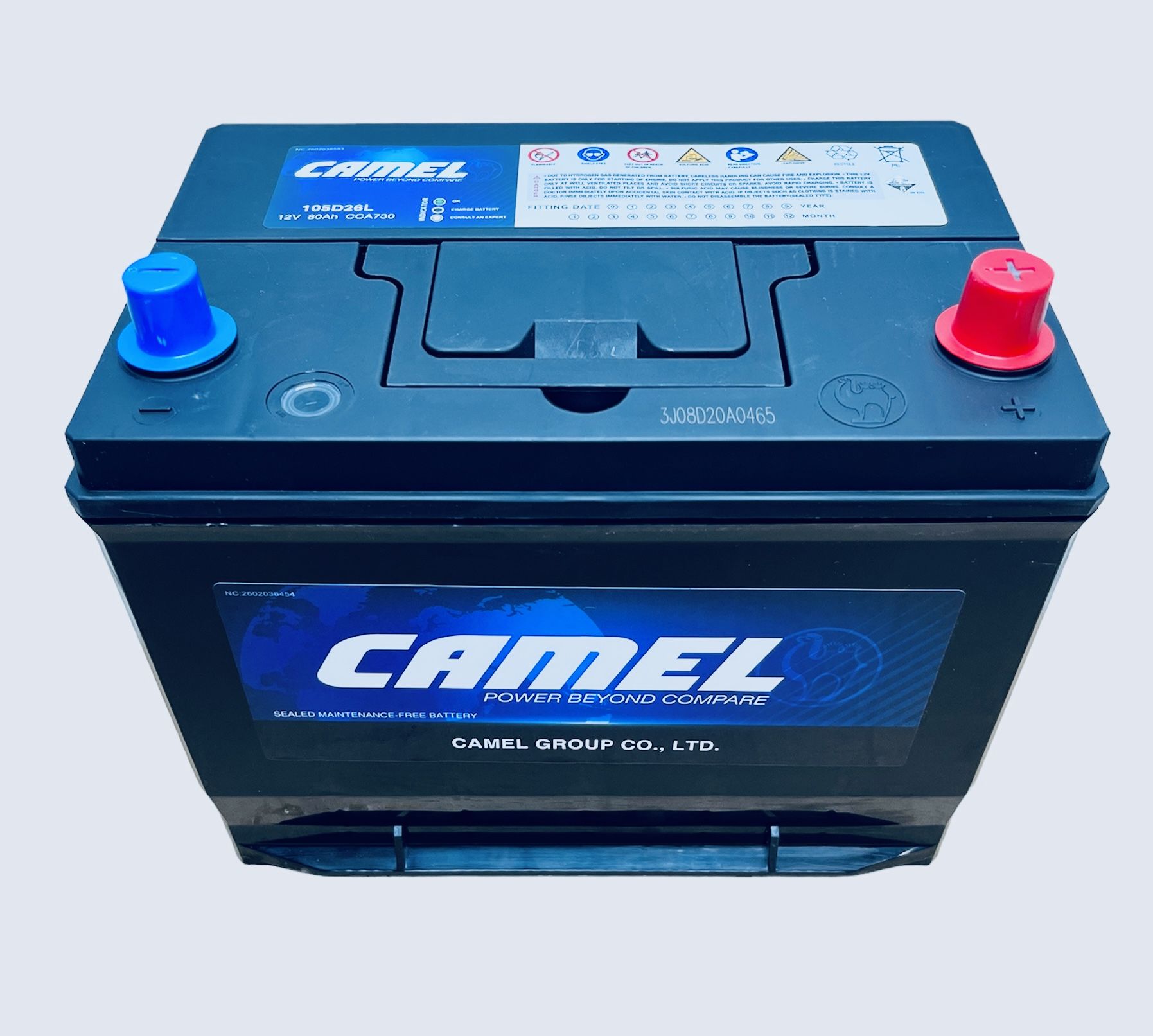 АккумуляторавтомобильныйCAMEL105D26L80Ач730Aо.п.260х175х225