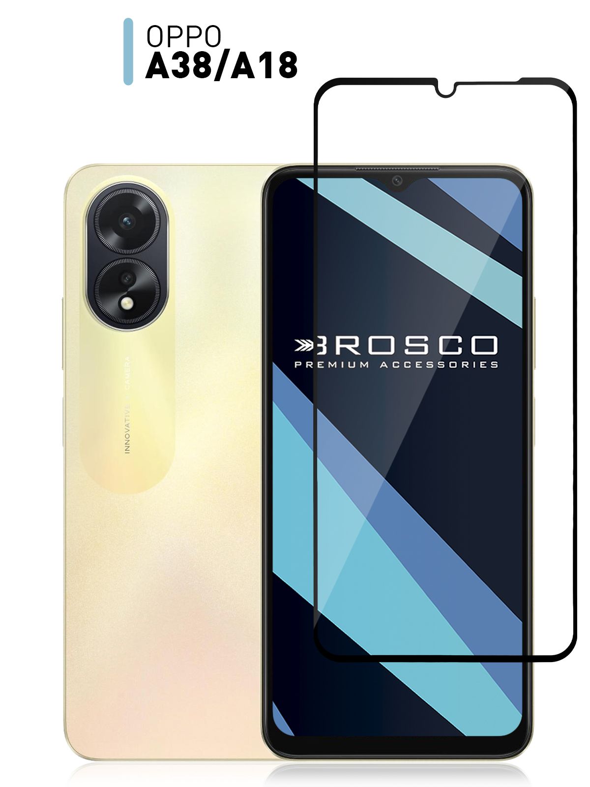 Защитное стекло для Oppo A38, Oppo A18 (Оппо А38, A18) с олеофобным  покрытием, ROSCO - купить с доставкой по выгодным ценам в интернет-магазине  OZON (1239609621)