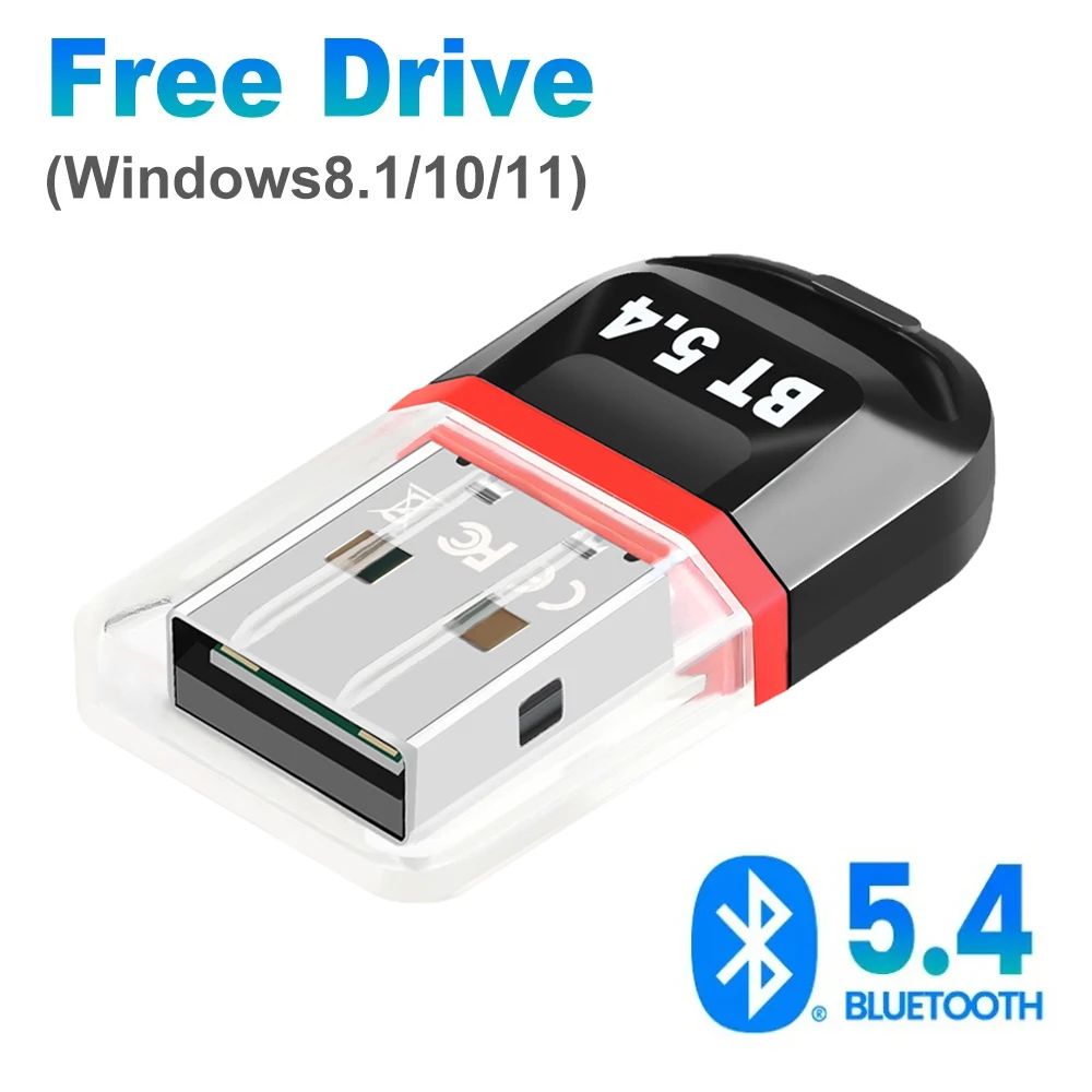 USB Bluetooth 5.4 Адаптер подходит для ПК, ноутбука, беспроводных  наушников, мыши, клавиатуры, принтера, мобильного телефона, игрового  контроллера и ...