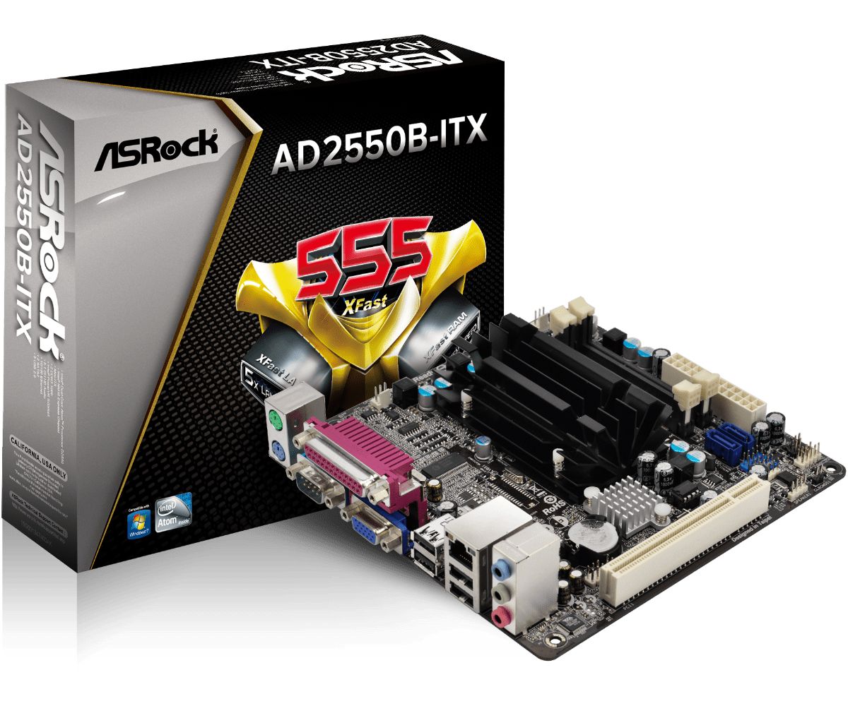 ASRockМатеринскаяплатаAD2550B-ITX(Новая)