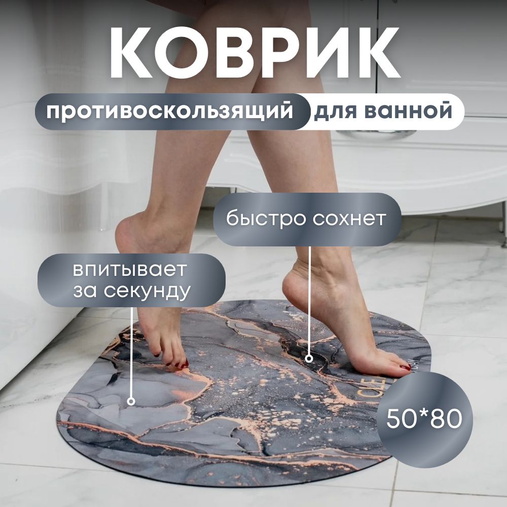 Коврик Для Ванной Быстросохнущий – купить в интернет-магазине OZON по ...