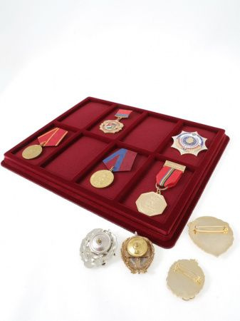 Планшет "Универсальный" для хранения медалей, монет, орденов, знаков и ювелирных изделий на 8 ячеек / #1