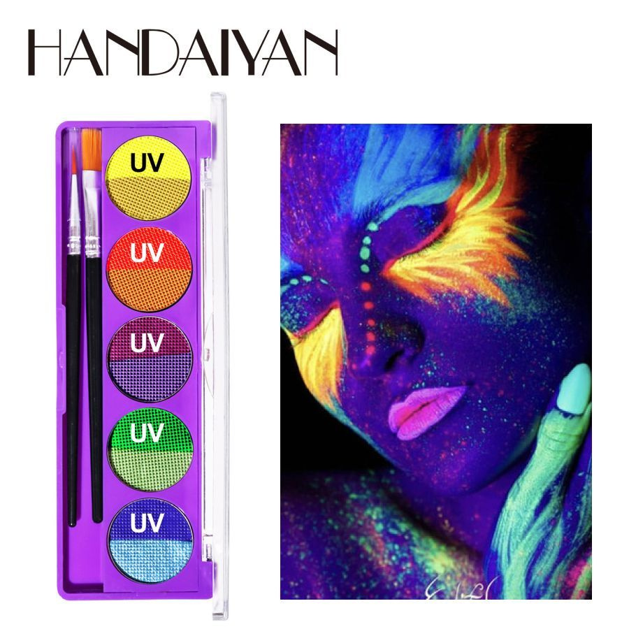 Handaiyan Набор цветных светящихся в ультрафиолете подводок для глаз 10 цветов с кисточкой  #1
