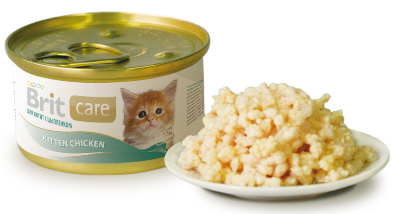Консервы Brit Care для котят Kitten Chicken Цыпленок, 12 шт х 80 гр ...