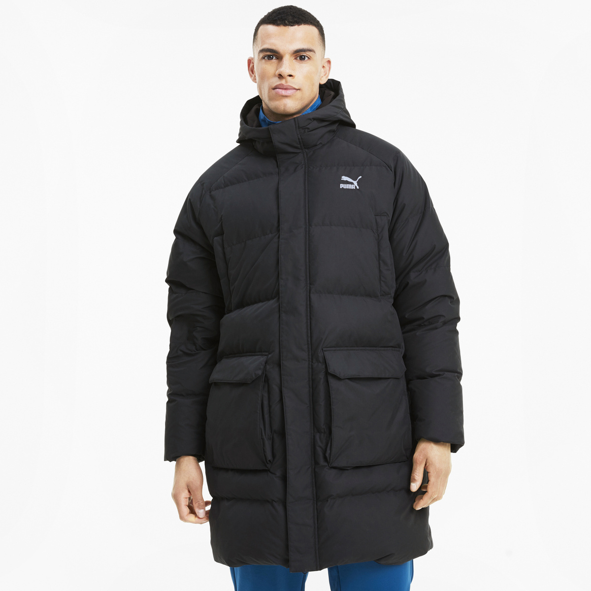 puma long down coat mens