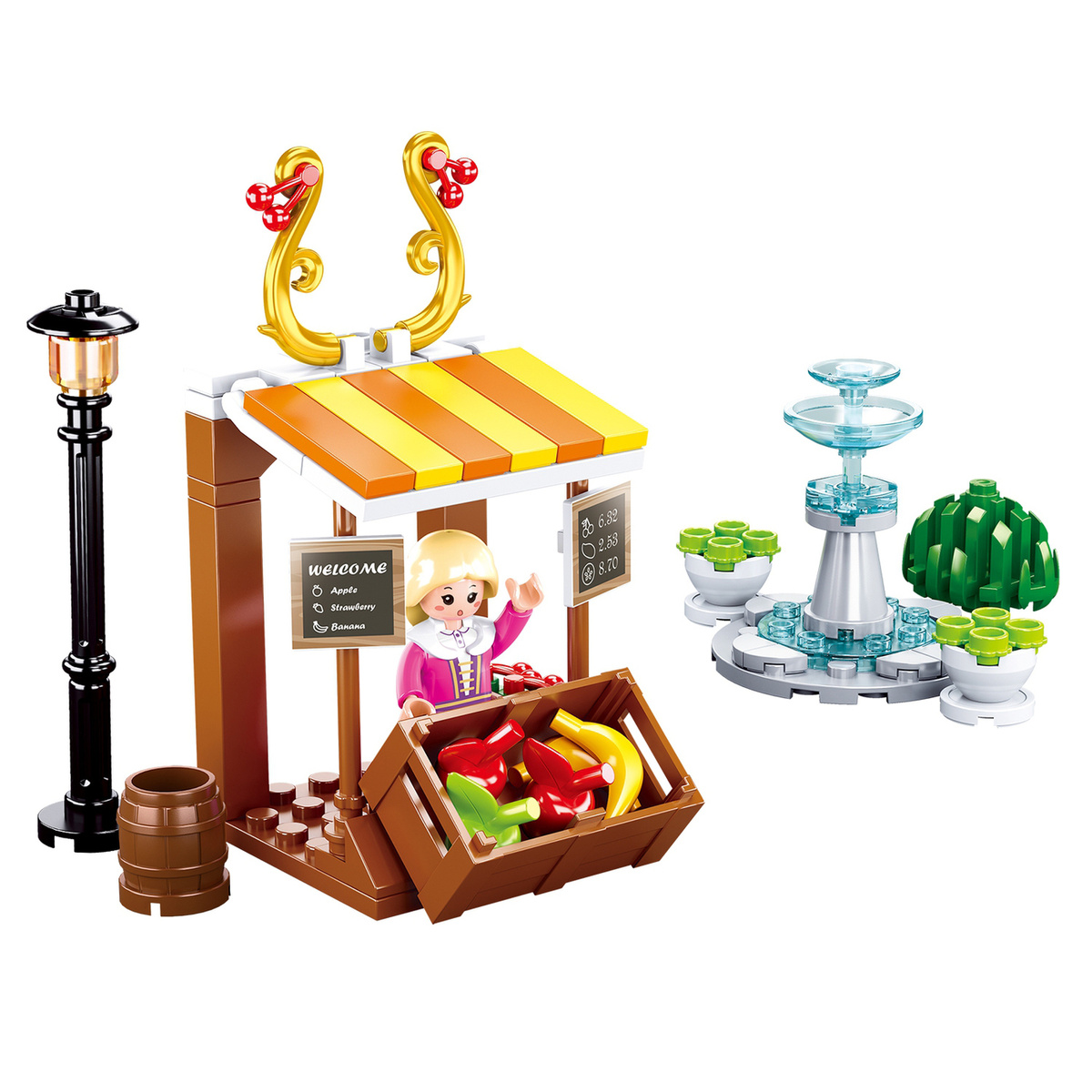 Конструктор Sluban "Фруктовая лавка", серия "Розовая мечта: Королевство ...