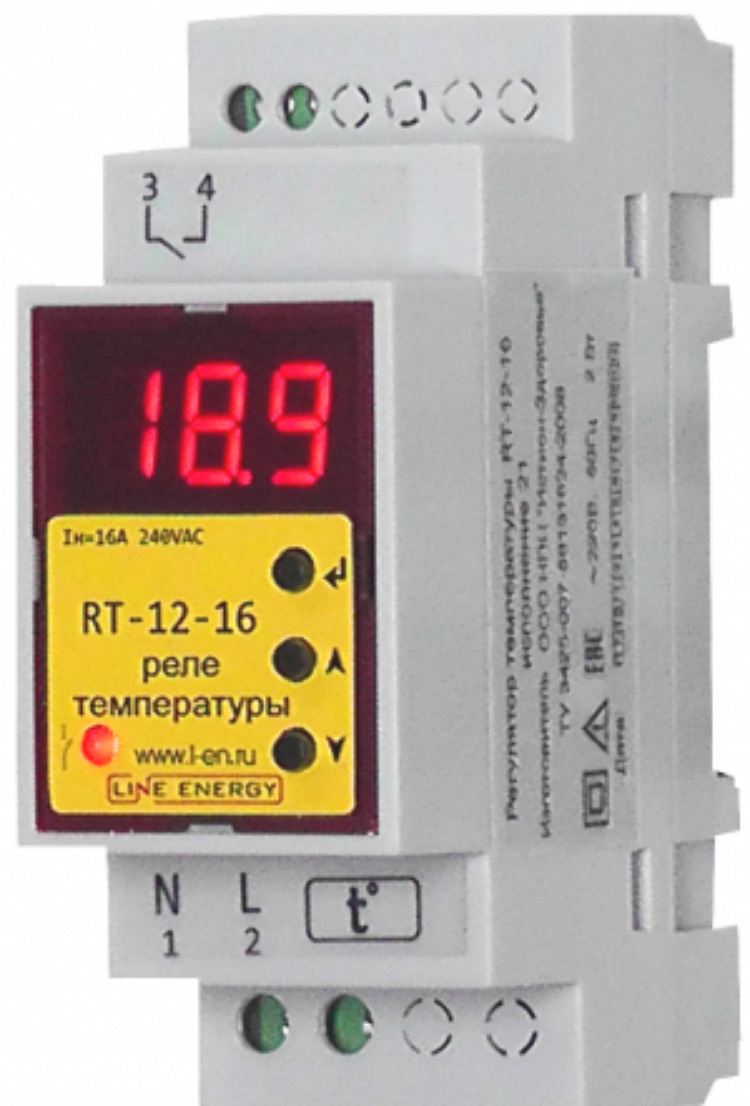Реле температуры микропроцессорное RT-12-16 + датчик TD125-2,5 - купить ...