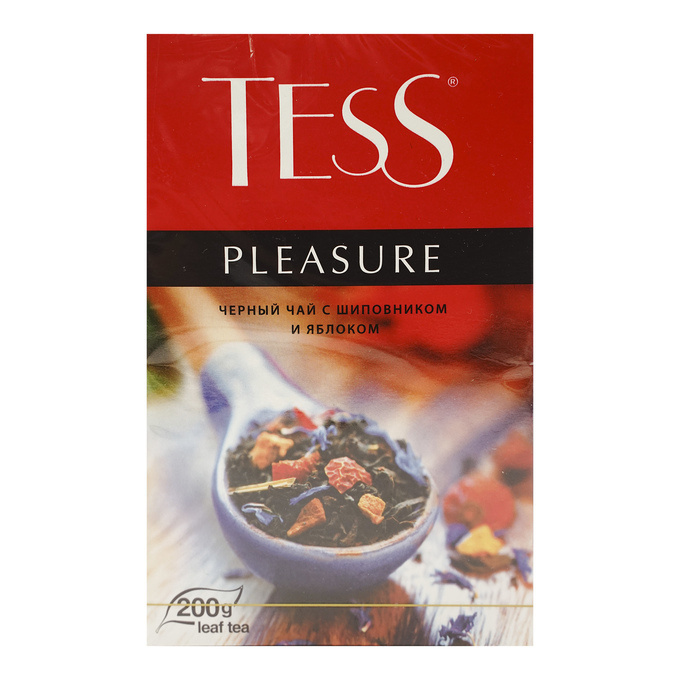 Чай черный Tess Pleasure листовой с шиповником и яблоком 200 г — купить ...