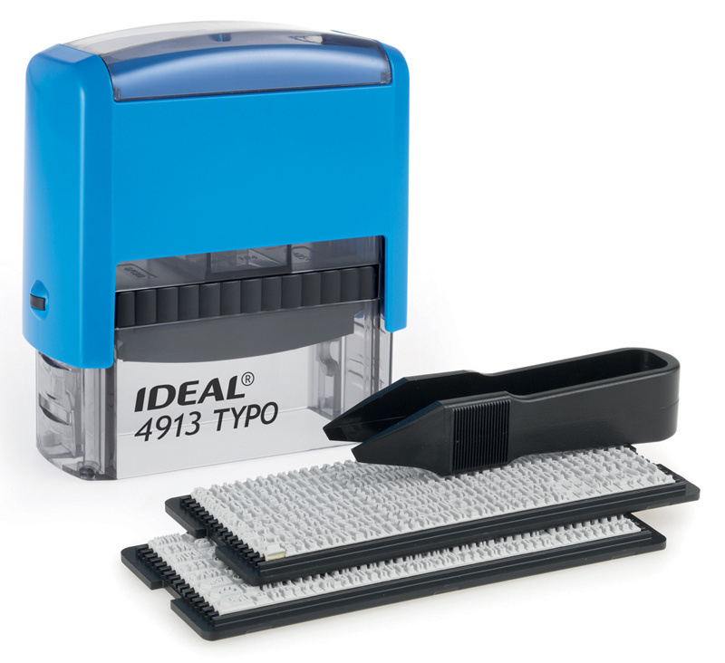 Самонаборный штамп Trodat 4913/DB TYPO P2 IDEAL пластик корпус синий .
