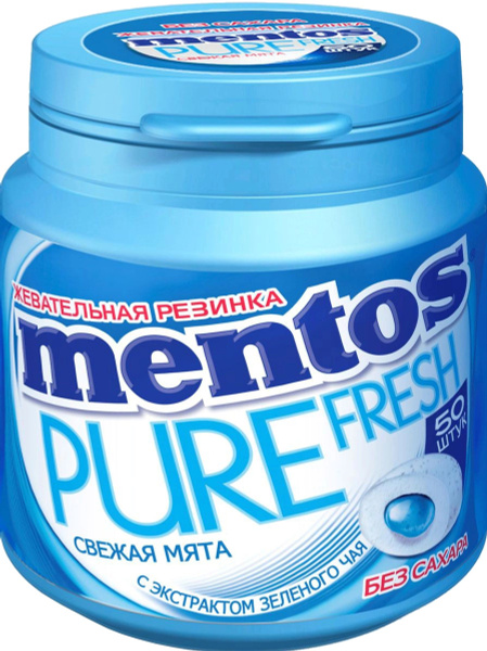 Mentos Pure Fresh Mint жевательная резинка, 100 г - купить с доставкой ...