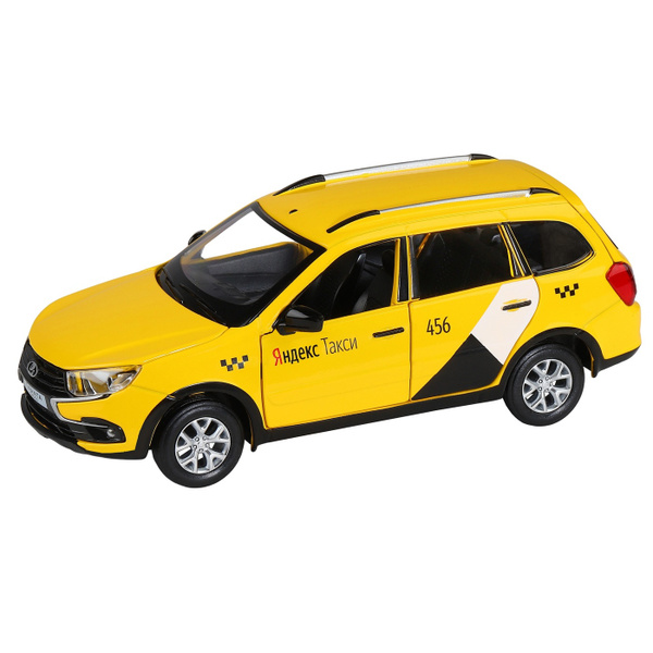 Машинка металлическая Яндекс.Такси Lada Granda Cross, цвет желтый ...