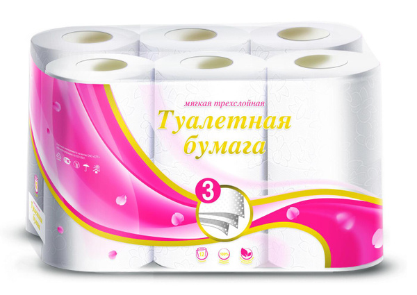 Туалетная бумага Veiro, 3 слоя, 12 рулонов - купить с доставкой по ...
