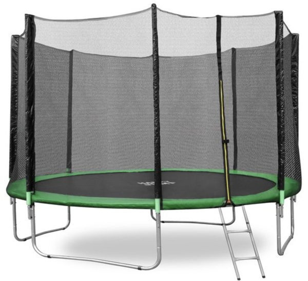 Батут каркасный Happy Jump с сеткой и лестницей, 12 ft PRO (диаметр ...