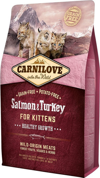 Сухой корм для котят Carnilove Здоровый рост, беззерновой, с лососем и ...