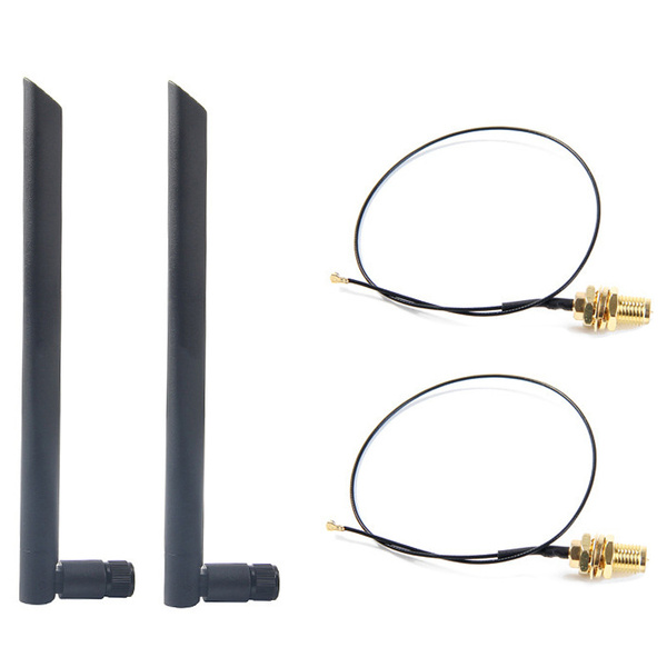 Двухдиапазонная 6Dbi беспроводная WiFi антенна RP-SMA+MHF4 кабель ...