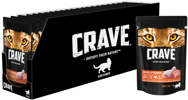 Crave паучи для взрослых кошек Курица 30 шт по 70 г - купить с ...
