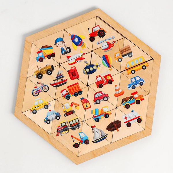 Пазл деревянный "Транспорт" (Занимательные треугольники) / 5134163 ...