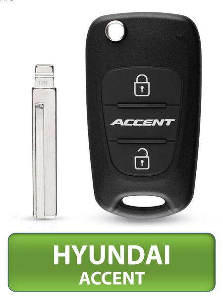Ключ для Hyundai Accent Хендай Акцент, 3 кнопки (корпус с лезвием HYN17 ...