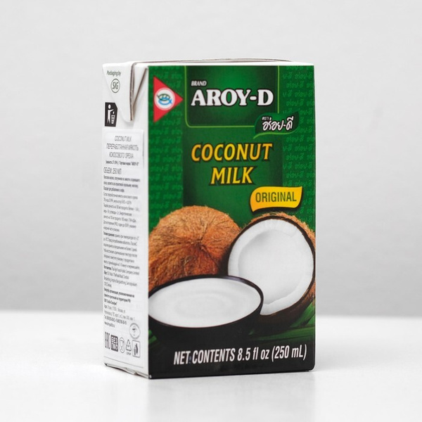 Кокосовое молоко AROY-D, растительные жиры 17-19%, Tetra Pak, 250 мл ...