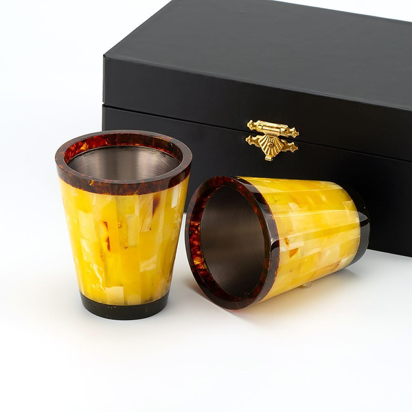 Рюмки из натурального королевского янтаря в подарочной упаковке ...