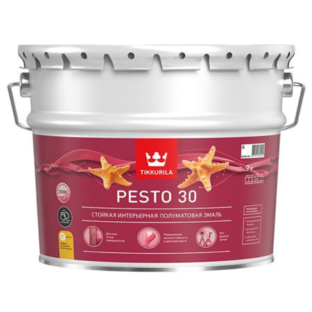 Эмаль Tikkurila Pesto 10_A Гладкая, Алкидная, Полуматовое покрытие ...